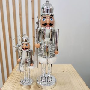 Σετ Ασημί Καρυοθραύστες με Εφέ Καθρέφτη