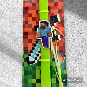 Λαμπάδα Minecraft με Ξύλινη Πλάτη