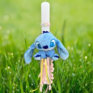 Λαμπάδα Stitch Λούτρινο Μπρελόκ Pom Pom
