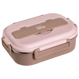 Ecolife Ροζ Φαγητοδοχείο 1Lt | 3 Θέσεων